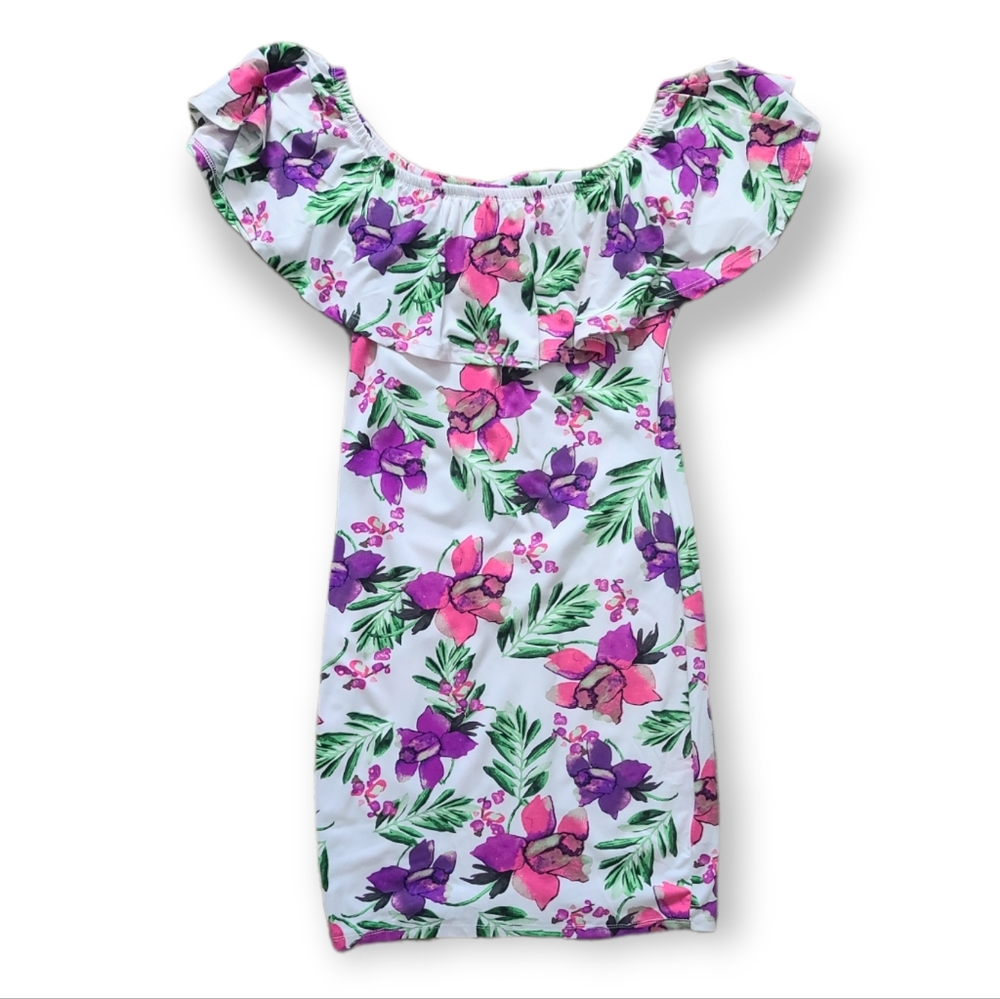 Absolutely Love It White Purple Floral Dress